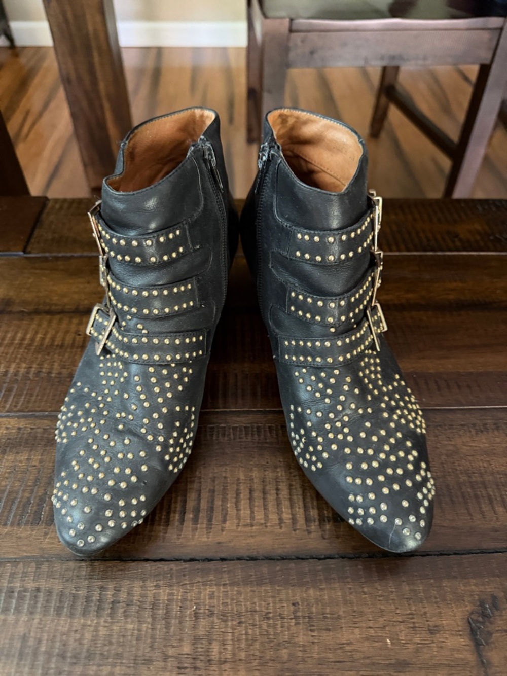Jeffrey Campbell Black Studded Starburst Ankle Boots